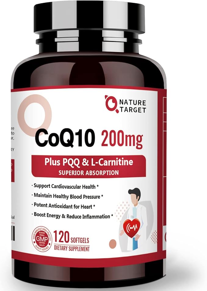 NATURE TARGET Probiotics for Men 60 Billion CFUs14 Strains &amp CoQ10-200mg with PQQ L-Carnitine &amp Omega-3s
