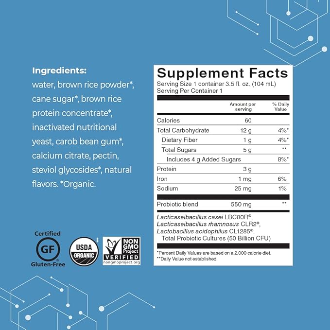 Bio-K Plus Organic Blueberry Rice Bio-K 6 Pack 3.5 Fz