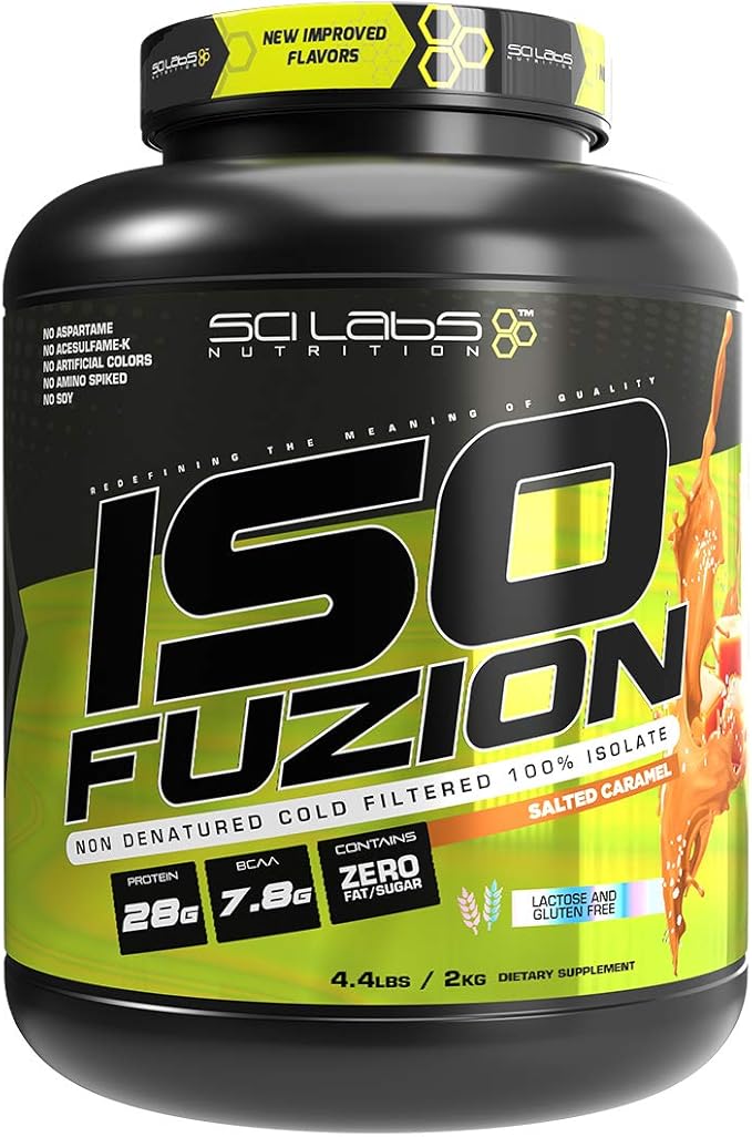 ISO FUZION 100% Whey Isolate | 28g Non Denatured Protein Powder Salted Caramel Flavor 4.4lb