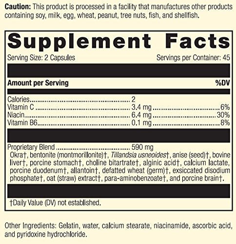 Standard Process - Gastrex - Supports Digestion Stimulates Cleansing of Upper Gastrointestinal (GI) Tract Provides Vitamin C Niacin Vitamin B6 Okra and Tillandsia Usneoides - 90 Capsules