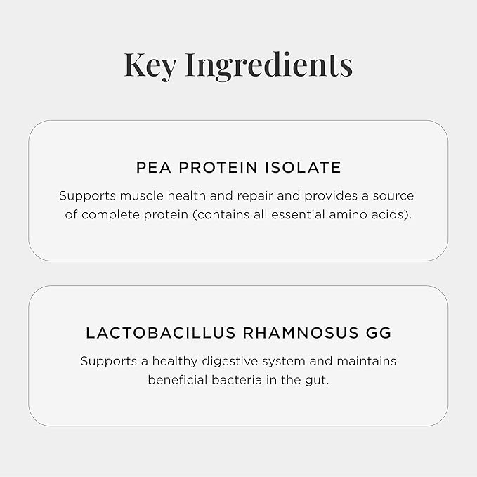 JSHealth Vegan Pea Protein Powder with Probiotics - Vanilla Bean Flavor - Gluten Free Non GMO Plant Based Protein Drink Mix 300g