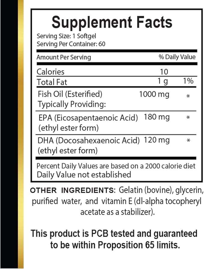Omega-3s for Joint Health Support | Wild-Caught Alaskan Salmon | Support Skin Health &amp Immunity | | EPA and DHA Fatty Acids - 1 Bottle 60 Capsules