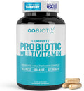 GOBIOTIX Multivitamin with Probiotics and Digestive Enzymes - 25 Billion CFU - Digestive Health Probiotics for Women and Men - Gluten Free Pills - 90 Capsules