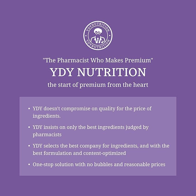 YDY Chelated Magnesium with K2 - Magnesium 200mg Vitamin D3 25mcg K2 100mcg - High Absorption Supports Muscle Bone Nerve Sleep - 60 Tablets