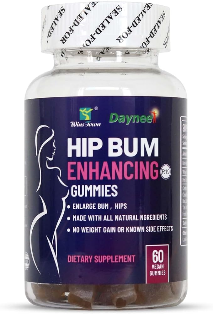 Hip Butt Enhancement Gummies Booty Multivitamins Supplements for Firm and Lift Bigger Buttocks for Women 60 Count