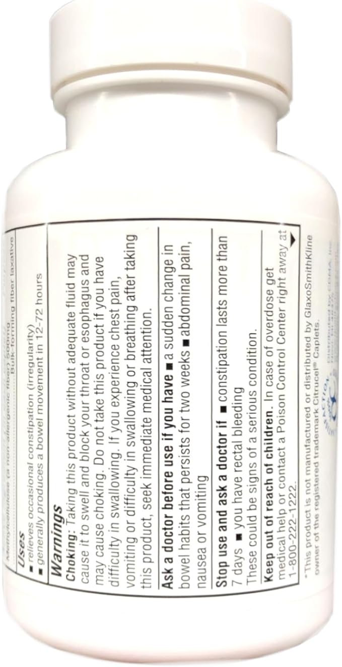 Quality Choice Fiber Therapy for Regularity Methylcellulose 500 mg 100 Caplets Pack of 3