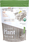 swiig Organic Ancient Grains Plant Protein Powder Vanilla Flavor 2.7 lb Vegan Gluten-Free Dairy-Free Lactose-Free