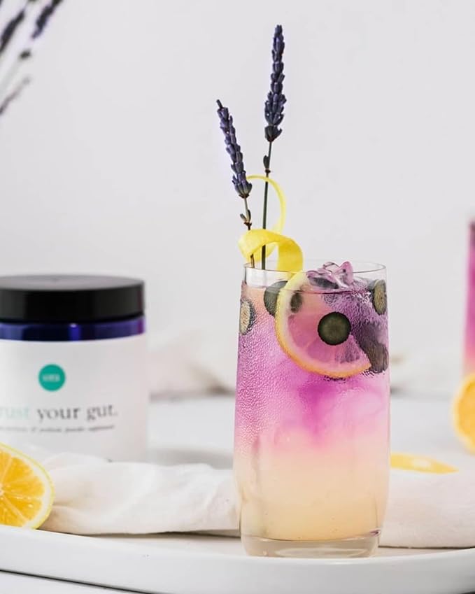 Ora Organic Prebiotic and Probiotic Powder Supplement - 20 Billion Probiotics 7 Strains for Best Prebiotic Powder Non-GMO Probiotics for Women Men &amp Kids - Lavender Lemonade Flavor 30 Serving