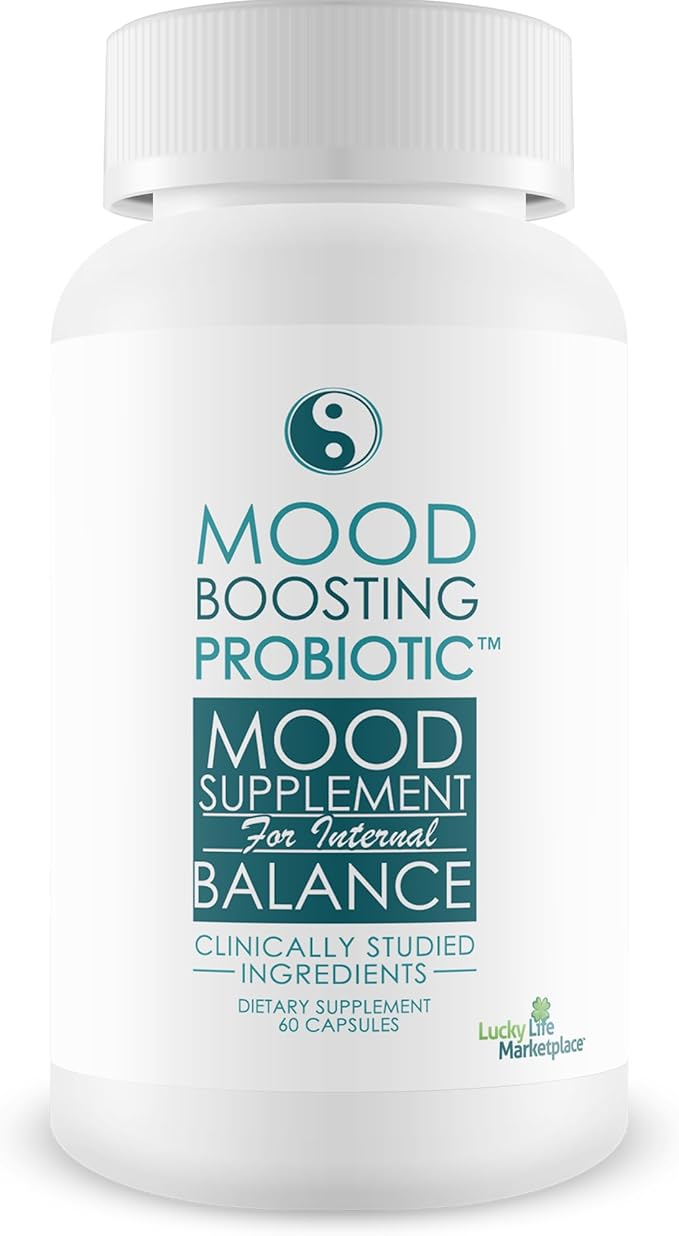Mood Boosting Probiotic Mood Supplement - Universal Formula for Women &amp Men - Prebiotic &amp Probiotic Support for Full Body Benefits - Aid Improved Digestive Health &amp Immune Health