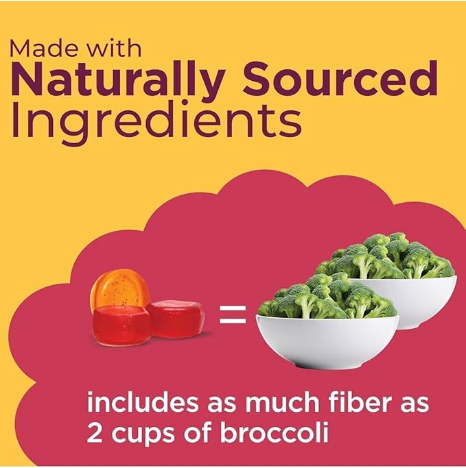 Fiber Care Prebiotic Gummies 6g of Fiber Per Serving FOS from Beets Digestive Health Supports Regularity Mixed Fruit Flavor (240 Gummies)