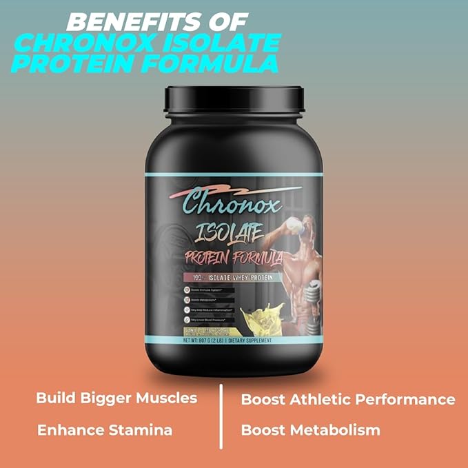 Chronox Isolate Whey Protein Powder - Vanilla Flavor - 2 LB
