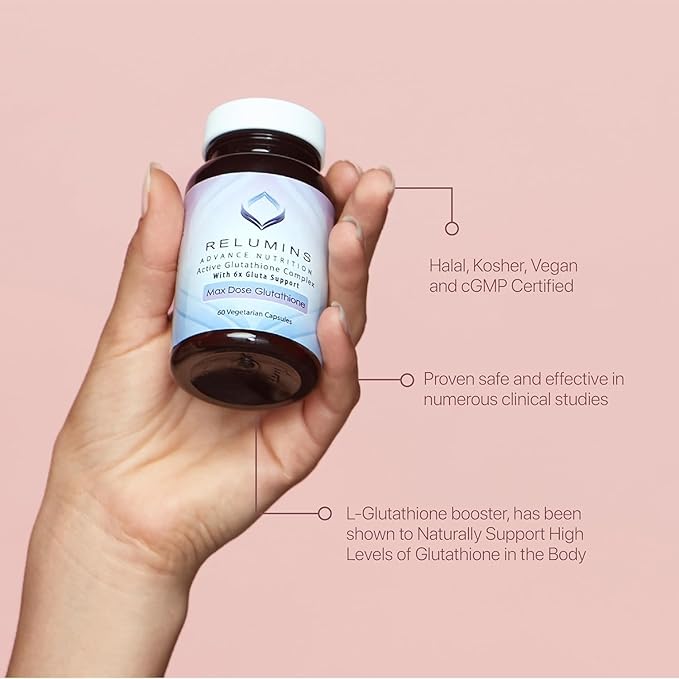 Relumins Advanced White Bundle – L-Glutathione 800mg with Vitamin C (60 Capsules) + R3 Resveratrol Complex (120 Capsules) – Supplement for Skin Clarity and Wellness Support