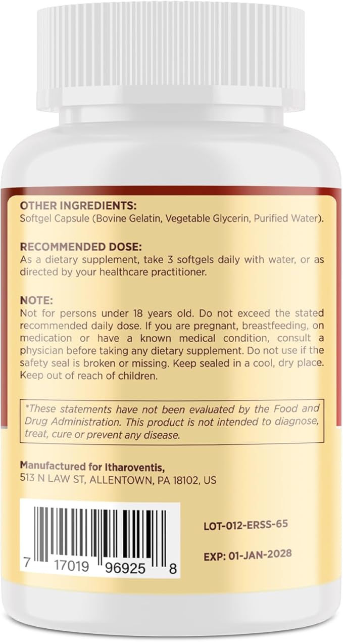 Cholesterol Supplements with Plant Sterols Niacin Red Yeast Rice Bergamot Omega-3 &amp Garlic - Advenced Absorption Formula - 180 Softgels