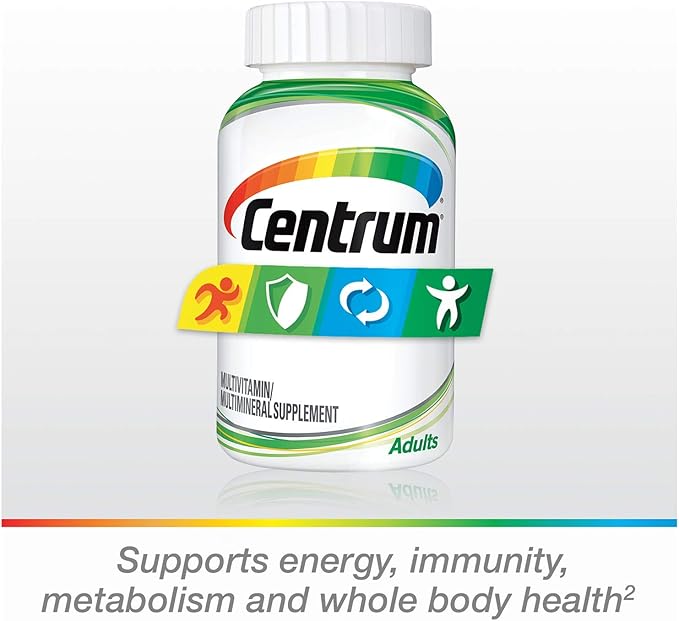 Centrum Adult Multivitamin/Multimineral Supplement with Antioxidants Zinc Vitamin D3 and B Vitamins Gluten Free Non-GMO Ingredients - 200 Count