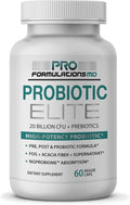 Pro Formulations MD Probiotic Elite – Synbiotic with FOS + Supernatant – 60 vcaps – Pre Post &amp Probiotic Digestive Support with 20 Billion CFU FOS Acacia Fiber &amp Freeze – Dried Culture Powd