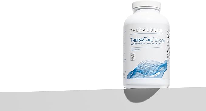 Theralogix TheraCal D2000 - Bone Health Support Supplement with Calcium Magnesium Vitamin D3 Vitamin K2 &amp Boron* - 90-Day Supply - NSF Certified - 360 Tablets