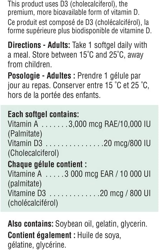 Jamieson Vitamin A &amp D Fortified 100 Softgels