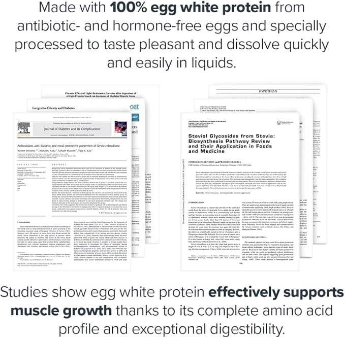 LEGION Egg+ Protein Powder with BCAAs - Naturally Sweetened and Flavored Egg White Protein Powder - Fast Digesting Protein for Muscle Growth and Strength Vanilla 20 Servings