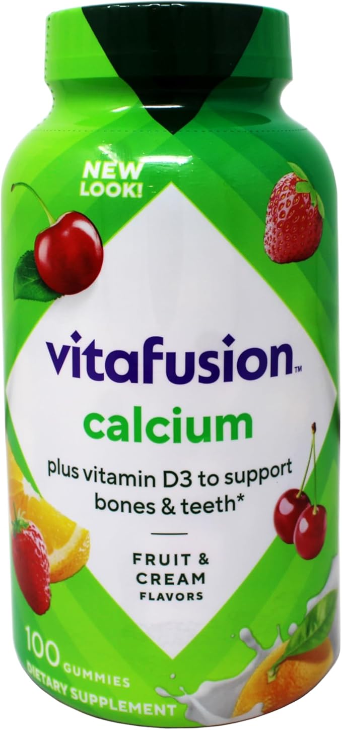 Vitafusion Calcium Adult Vitamins - 100 Gummies - 2 Pack.