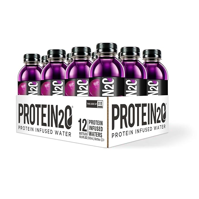 Protein2o 15g Whey Protein Isolate Infused Water Ready To Drink Sugar Free Gluten Free Lactose Free Harvest Grape 16.9 oz Bottle (Pack of 12)