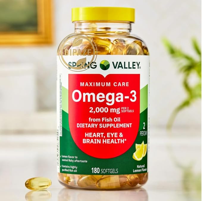 Spring Valley Omega-3 from Fish Oil 2000 mg Maximum Care Extra 180 Count