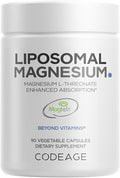 Codeage Liposomal Magnesium L-Threonate Supplement Patented Magtein Magnesium Threonate for Brain Health Memory and Cognitive Function Support Bioavailable Non-GMO - 90 Capsules