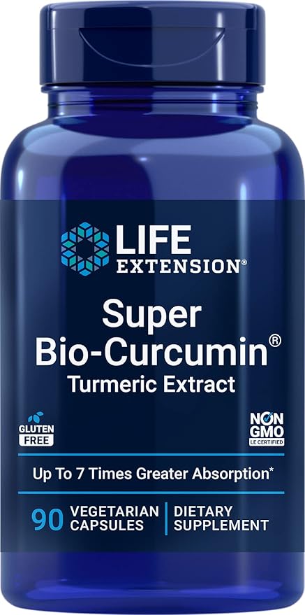 Life Extension Super Bio-Curcumin Turmeric Extract 400mg 90 Veg Caps - Vegetarian Capsules - Non-GMO - Highly Absorbable