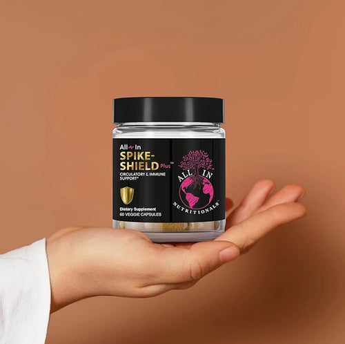 All In Nutritionals Spike‑Shield Plus – Proteolytic Enzyme &amp Circulatory Support Supplement – NAC Bromelain &amp Nattokinase with Curcumin Black Cumin Seed &amp Olive Leaf – 60 Veggie Capsules