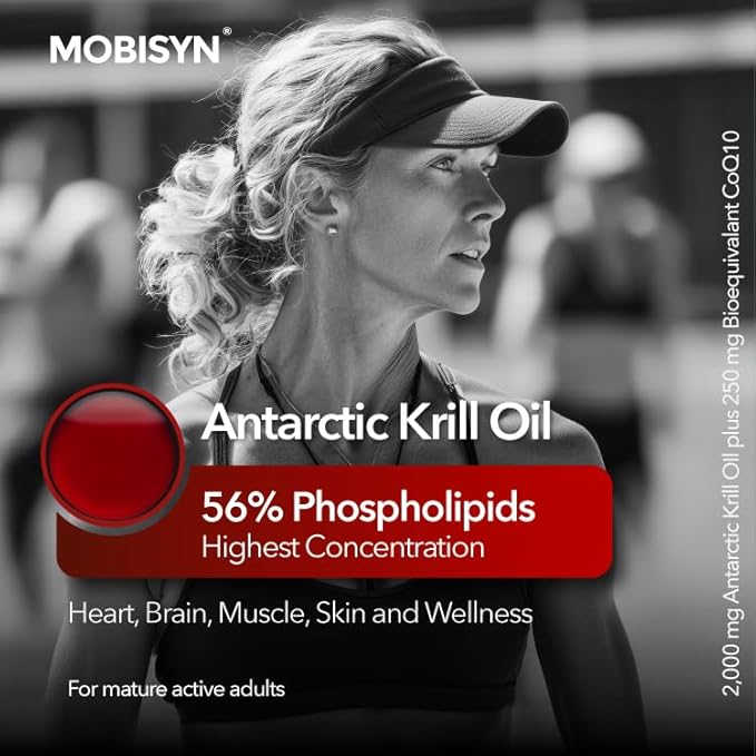 Antarctic Krill Oil 2000 mg Plus 250mg CoQ10 Omega 3 DHA Highest Concentration 56% Phospholipids SupoerbaBoost Astaxanthin Omega 3 Fatty Acid Supplements Supports Heart No Fish Oil 30-Days