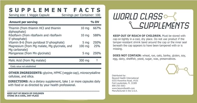 Beyond Health Magnesium - Supplement for Relaxation - 100 Ct