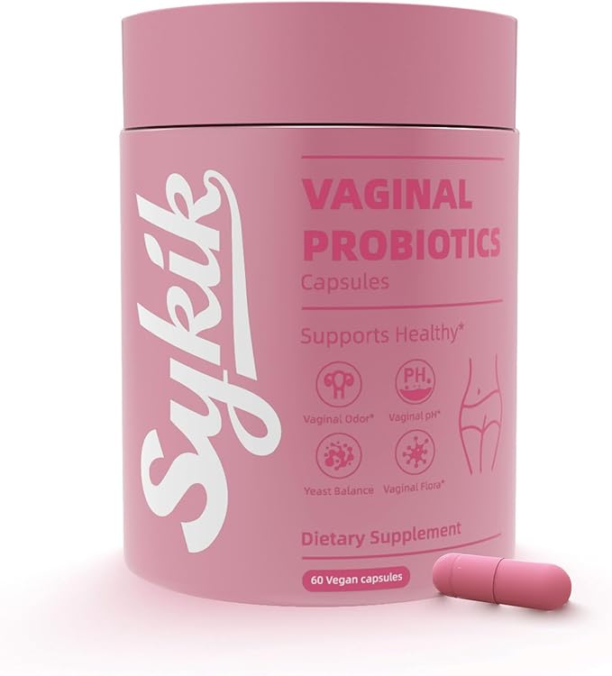 Sykik Women's Vaginal Probiotics with Prebiotics &amp Lactobacillus Blend pH Balance 60 Count