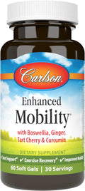 Carlson - Enhanced Mobility Botanical Joint Support Boswellia Tart Cherry Curcumin Ginger 60 Softgels
