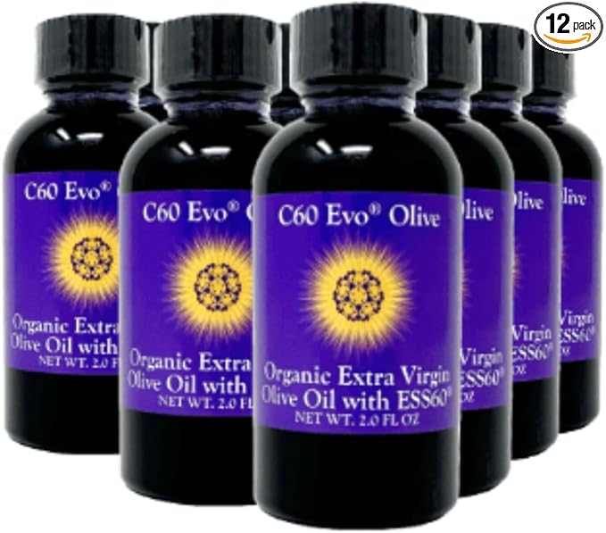 All-Natural Edible Oil Mini Oil Case with Pure C60 ESS60 Immune Support and Joint Support Supplement Set of 12 2 oz