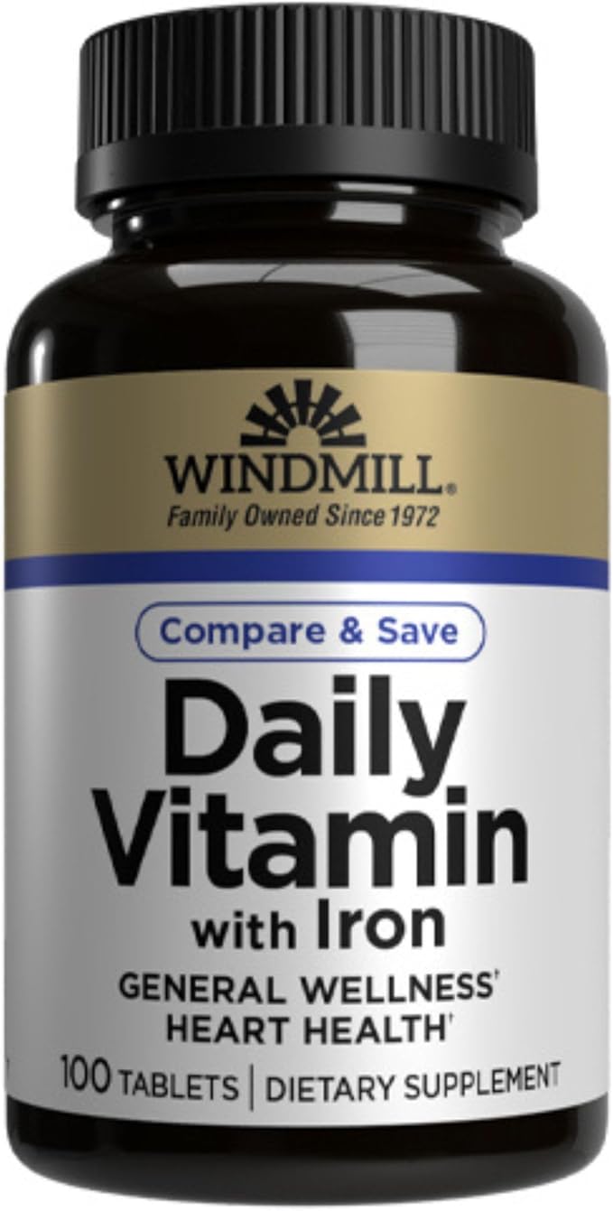 Windmill Daily Vitamin with Iron and Beta-Carotene 100 Count (6 Pack)