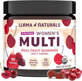 Llama Naturals Multivitamin for Women Vegan Organic Gummies with Vitamin D C and K Women's Real Fruit Gummy Vitamins Chewable Multivitamin Supplement No Added Sugar Cane Cherry 120 Ct