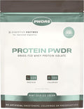 PWDRS Protein Powder | 100% Grass-Fed Whey Protein Isolate | 22g of Protein No Added Sugar | Non-GMO Gluten Free No Sucralose All Natural | 1.25 lbs (Mint Chip)