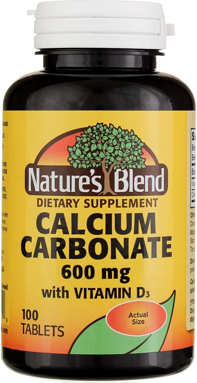 Nature's Blend Calcium Carbonate with Vitamin D3 100 Tablets (Pack of 4)