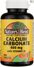 Nature's Blend Calcium Carbonate with Vitamin D3 100 Tablets (Pack of 6)