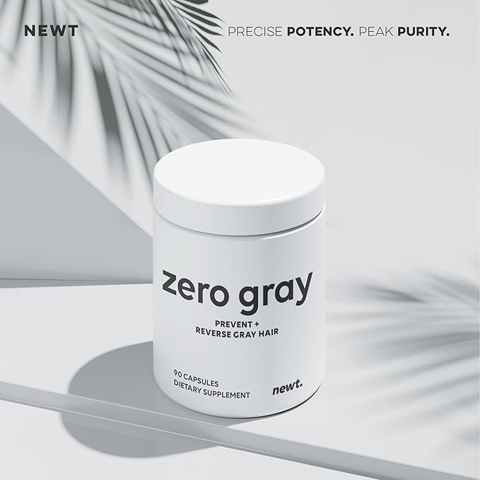 ZERO GRAY™ – Anti Grey Hair Supplements to Reverse Gray Hair Permanently Fast | Restore Natural Color &amp Prevent Grey Hair Growth | Biotin Vitamins Catalase Supplement Men &amp Women | 90 Capsul
