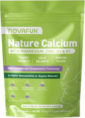 Milk Calcium Powder Supplement with Vitamin D3 &amp K2 MK7 – Hydrogel-Enhanced Absorption Melt-in-Mouth Powder for Bone Strength Gentle &amp Sugar-Free – 15 Stick Packs