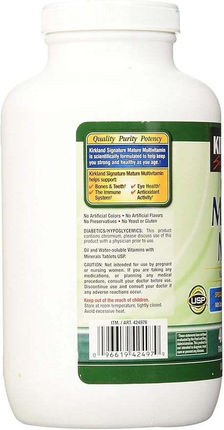 Kirkland Signature Adult 50+ Multi Vitamins &amp Minerals 400 Tablets (2 Pack)