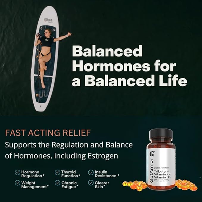 GutArmor Gut &amp Heart Health + Immune Support | 3 Month Supply | 90 Soft Gel Capsules | Pure Butyrate 350mg &amp Vitamin D3 2000IUs &amp Vitamin K2 120mcg | Heart Health | Gastrointestinal Suppor