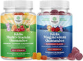 Bundle of Plant Based Kids Multivitamin Gummies - Multivitamin Immunity Support with Vitamins A C D3 E B and Zinc and Kids Magnesium Gummies - Calm Relaxing Mg Citrate for Nerve Health &amp Healthy H