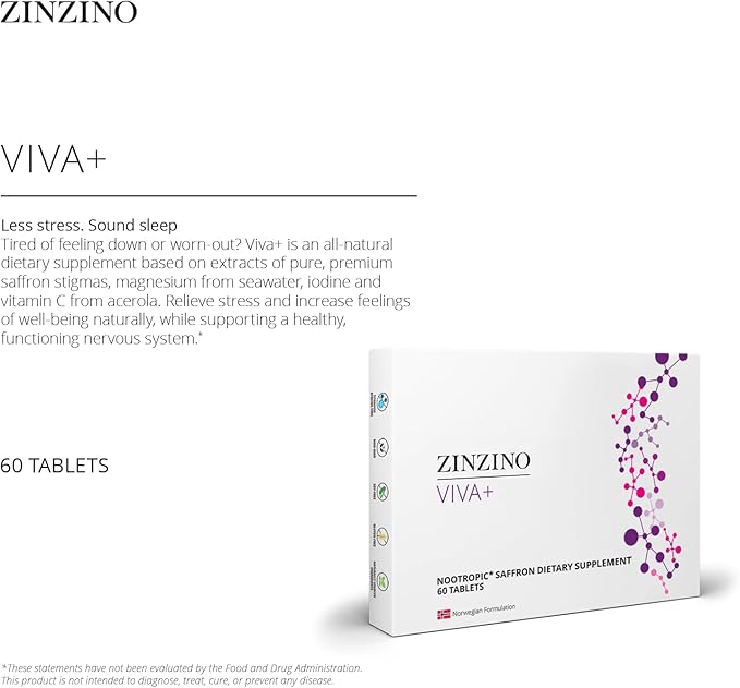 Viva + - Contains Iodine Vitamin C and Magnesium Promotes Restful Sleep Improves Concentration Learning Memory and Reasoning - 60Tablets