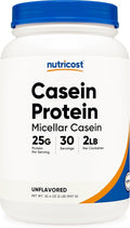 Nutricost Casein Protein Powder 2lb - Micellar Casein Gluten Free Non-GMO (Unflavored)