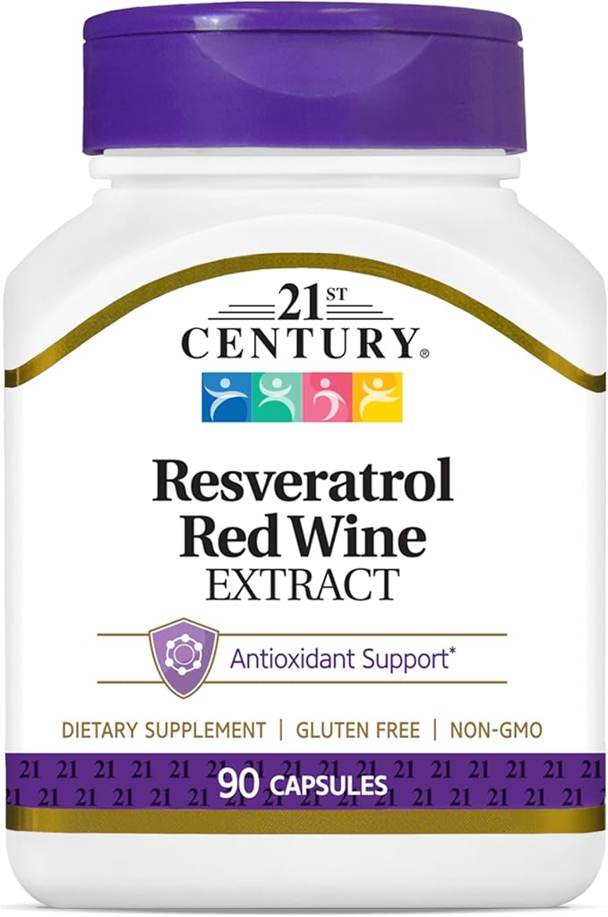 21st Century Resveratrol Red Wine Extract Capsules 90-Count Pack of 3