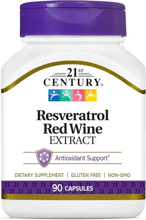 21st Century Resveratrol Red Wine Extract Capsules 90-Count Pack of 3