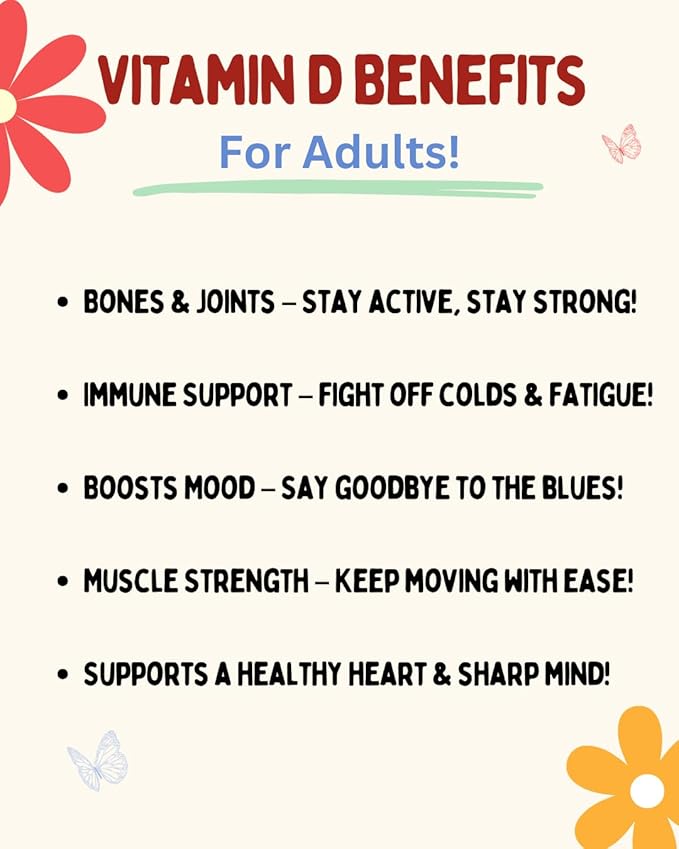 Vitamin D3 Gummies for Adults 5000 IU - Clean Ingredient Plant-Based Formula Strawberry Flavor Parent Formulated Vegan Dye-Free Made in USA 30 Count
