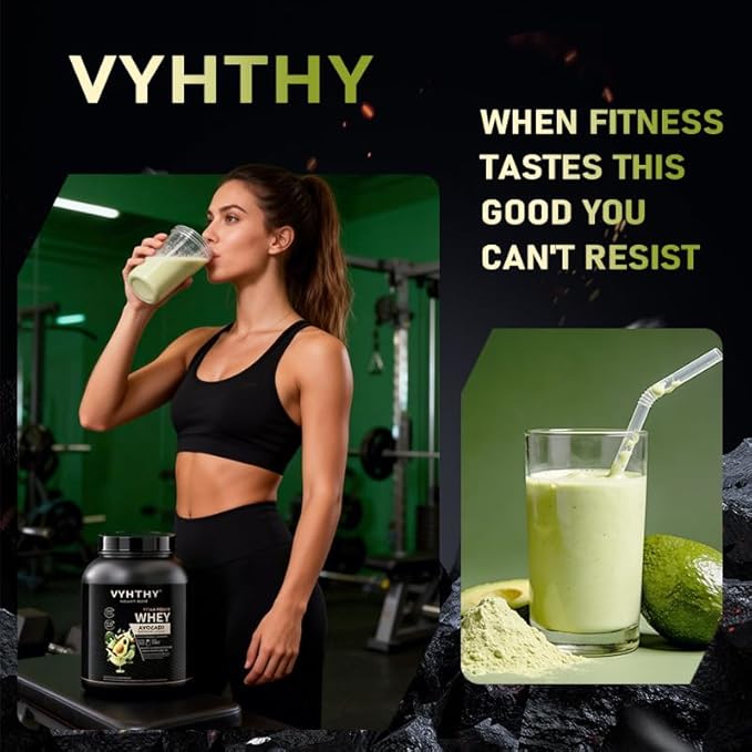 Avocado Flavored Whey Protein Powder 24g Protein per Serving Fast-Absorbing Concentrated whey Protein Low Sugar Gluten-Free Natural Flavor3.5lbs(56oz)