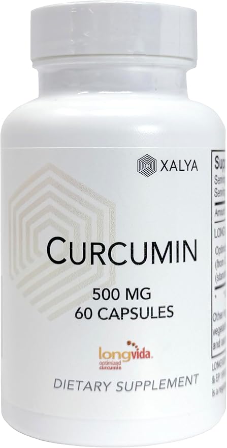 Longvida Curcumin 500 mg 60 Capsules - High Absorption 285x More Bioavailable Curcumin Supplement Non-GMO Vegan &amp Gluten Free 60 Servings